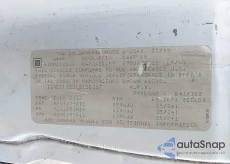 1990 Chevrolet Blazer S10 из США, поврежденный, VIN 1GNCT18Z1L8138267